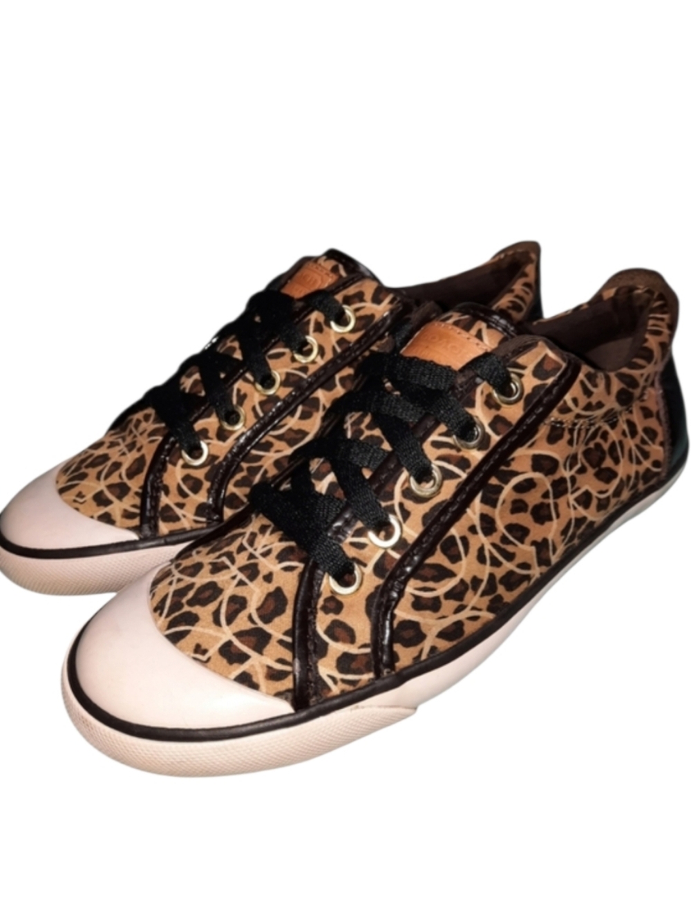 Coach Barrett Signature Leopard Lace-Up Sneaker SZ 7.5B